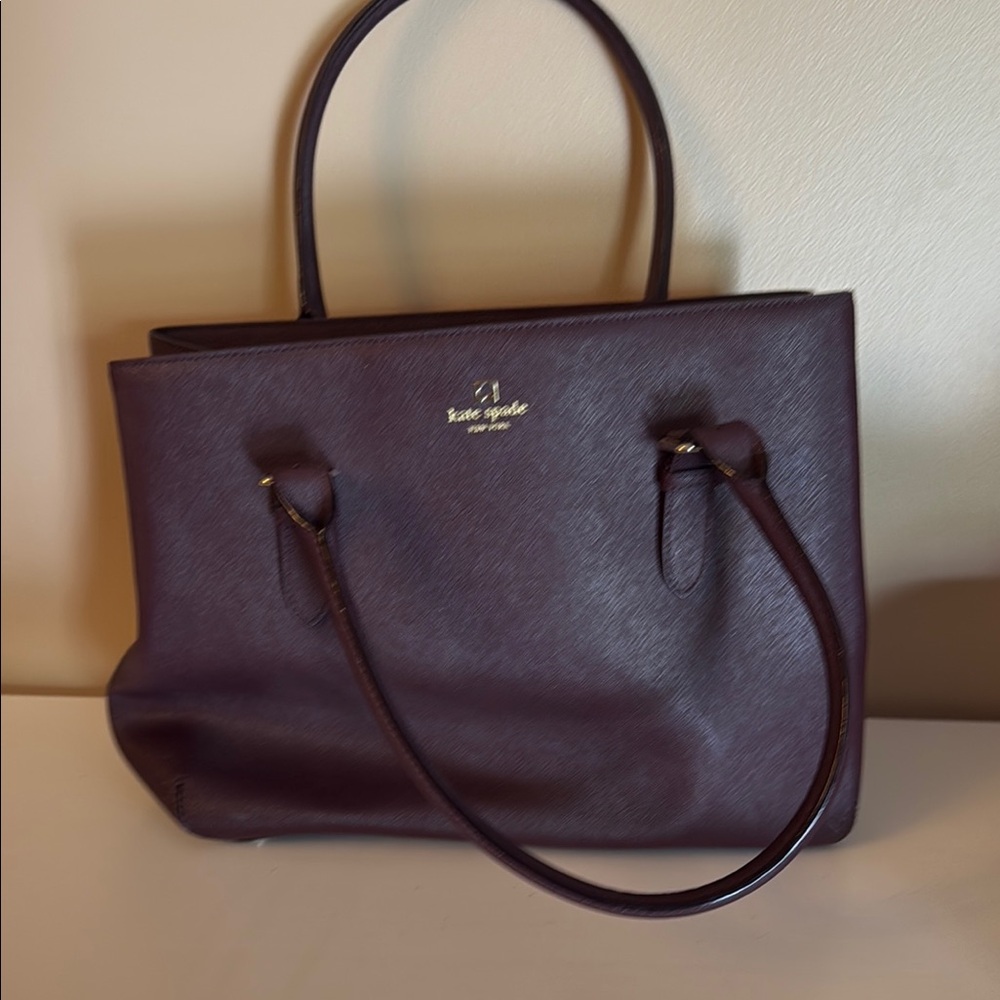 Kate Spade Purple Tote with Gold Accents